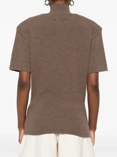 Jacquemus Cashmere Wool Blend Mock Neck Top