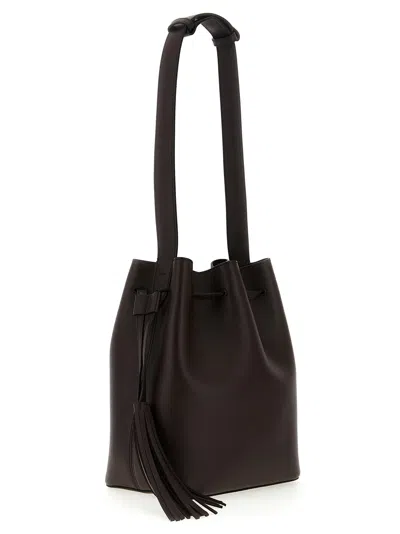 Valentino Garavani Chocolate Leather Vlogo Signature Bucket Bag