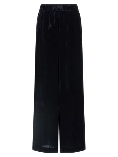 Peserico Soft Touch Velvet Trousers Featuring Pockets In Black