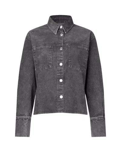 Samsoe & Samsoe Cropped Denim Jacket With Patch Pockets And Relaxed Fit In Multi
