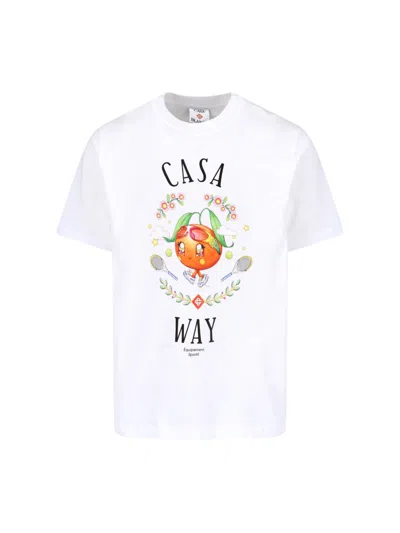 Casablanca Print T-shirt In White