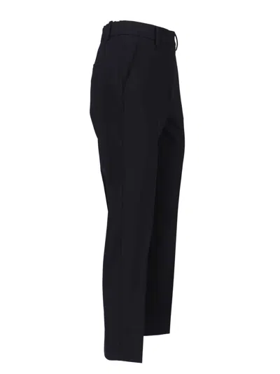 Incotex Straight-leg Trousers In Black Virgin Wool With Elasticated Waistband In Black