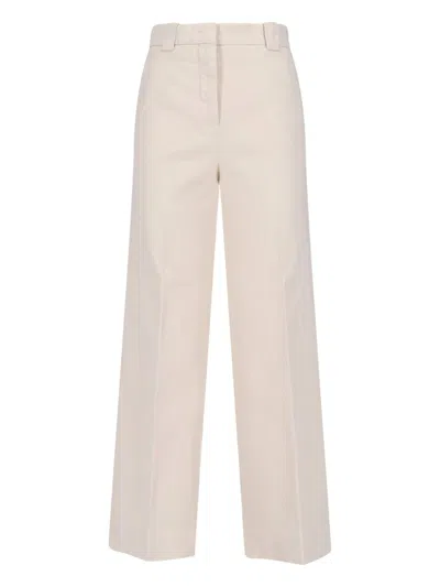 Incotex Wide-leg Cotton Trousers With Tailored Finish In White