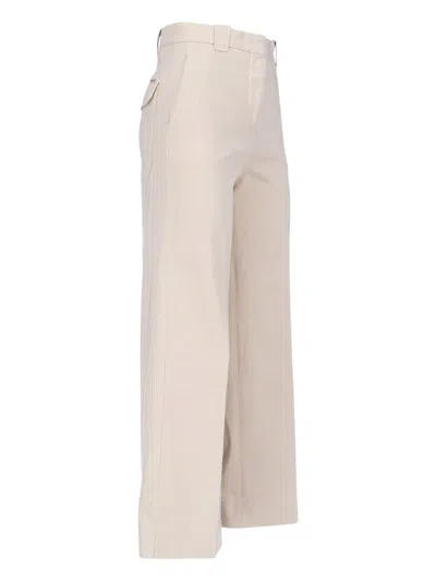 Incotex Wide-leg Cotton Trousers With Tailored Finish In White