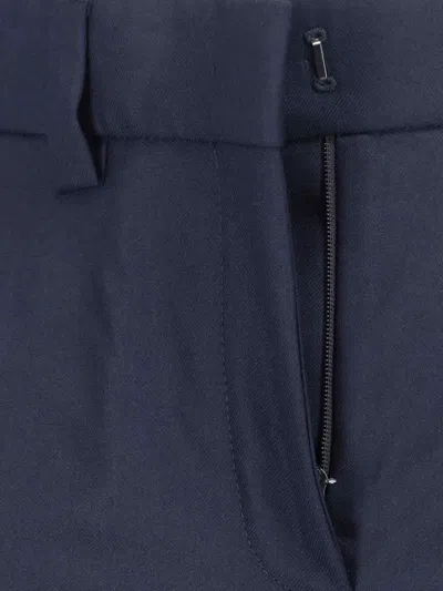 Incotex Wide-leg Virgin Wool Trousers With Mid-rise Waist And Tailored Finish In Blue