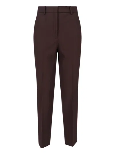 Incotex Straight-leg Trousers With Mid-rise Elastic Waistband And Tailored Finish In Brown