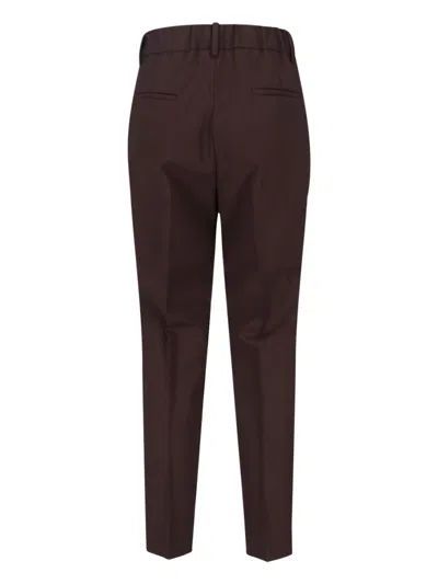 Incotex Straight-leg Trousers With Mid-rise Elastic Waistband And Tailored Finish In Brown