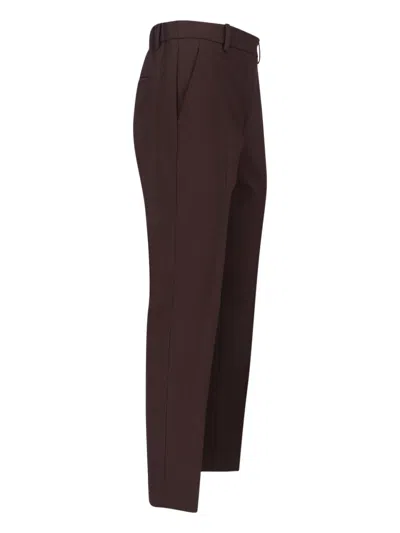 Incotex Straight-leg Trousers With Mid-rise Elastic Waistband And Tailored Finish In Brown