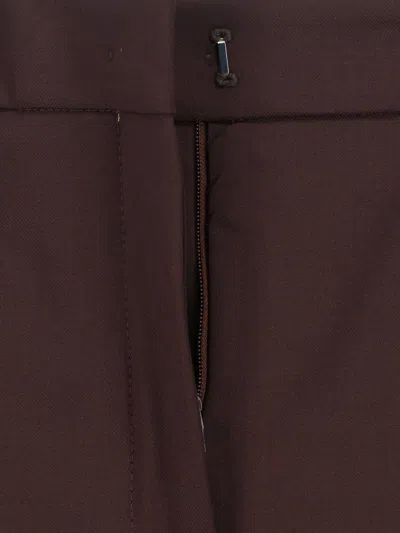 Incotex Straight-leg Trousers With Mid-rise Elastic Waistband And Tailored Finish In Brown