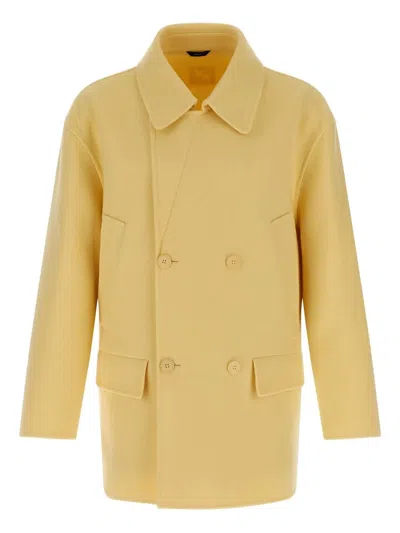 Fendi Wool Double-breasted Pea Coat Clothing