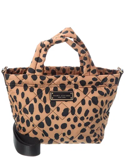 Marc Jacobs The Mini Cheetah Quilted Nylon Tote In Black
