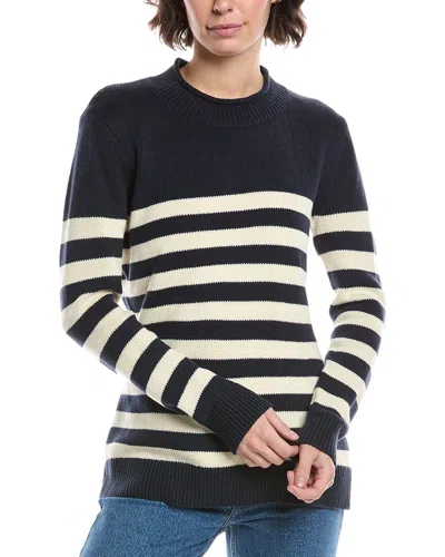 Sail To Sable Roll Neck Striped Sweater In Black