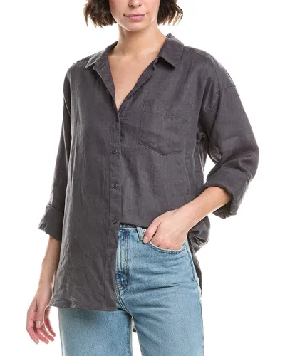 Splendid Bailey Button-down Linen-blend Shirt In Gray