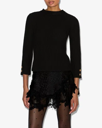 Isabel Marant Dixie Ribbed Wool Sweater In Black