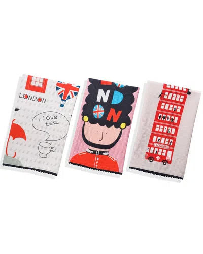 Tiramisu London Calling Set Of 3 Kitchen Towels In Multi