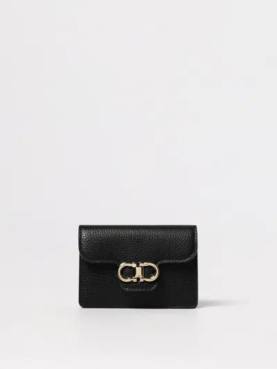 Ferragamo Gancini Key Ring In Black