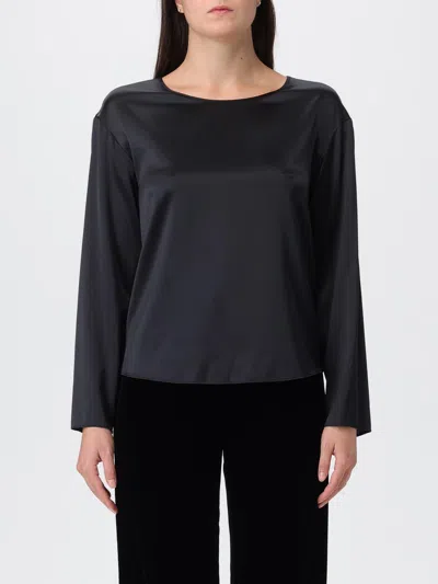 Emporio Armani Silk Top In Black