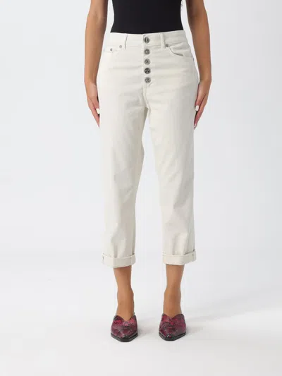 Dondup Cropped Button-fly Pants In White