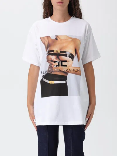 Elisabetta Franchi Knitwear With Crewneck And Graphic Print In White