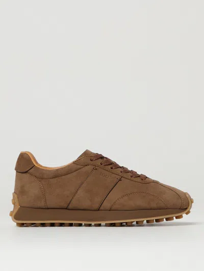 Tod's Brown Low Top Sneakers With Cleat Details On Heel And Sole In Brown