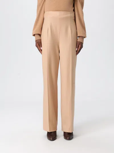 Alberta Ferretti High Waist Straight-leg Tailored Pants With Pleats In Pink