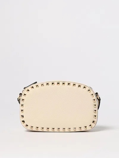 Valentino Garavani Ivory Leather Rockstud Crossbody Bag In Pink