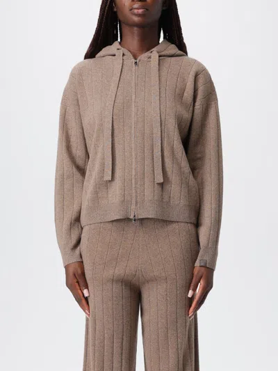 Max Mara Hooded Cashmere Cardigan Featuring Drawstring Detail In Brown