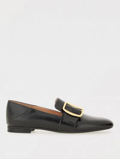 Bally Black Leather Loafers In Black
