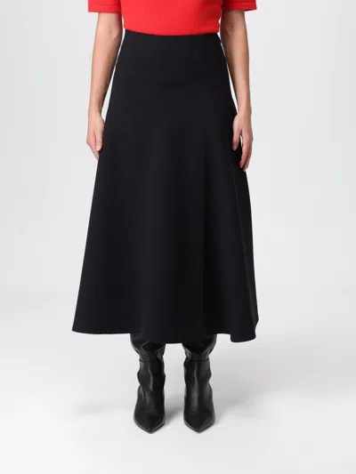 Jacquemus Triangle Midi Skirt Flared Hem In Black