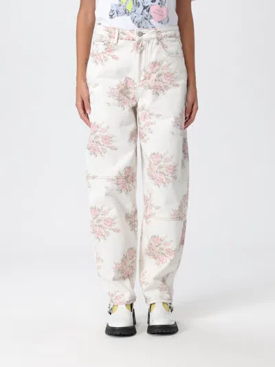 Ganni Flower Jeans In Multi