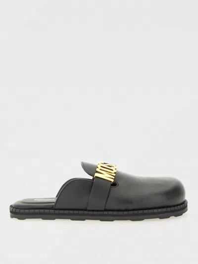 Moschino Couture Sabot With Logo Lettering In Black