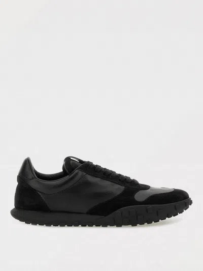 Jil Sander Low Laced Sneakers With Vulcanized Rubber Sole In Black