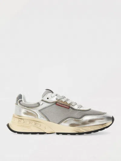 Dsquared2 Multicolor Sneakers With Textured Upper In Gray