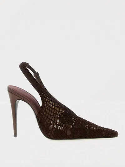 Magda Butrym Open Knit Slingback Stiletto In Brown