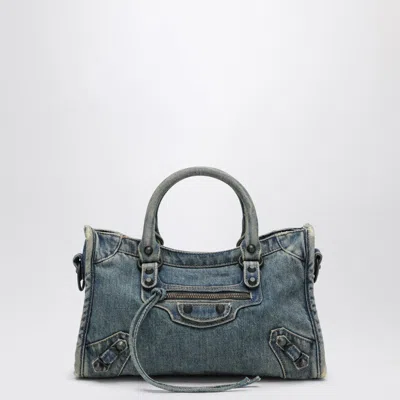 Balenciaga Borsa Le City Piccola In Denim Women In Blue