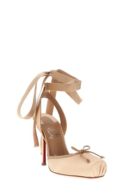 Christian Louboutin Cassia Lace Up Pumps In Neutral