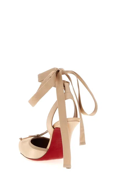 Christian Louboutin Cassia Lace Up Pumps In Neutral
