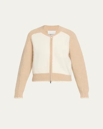 3.1 Phillip Lim Zip Wool-blend Cardigan In Neutral