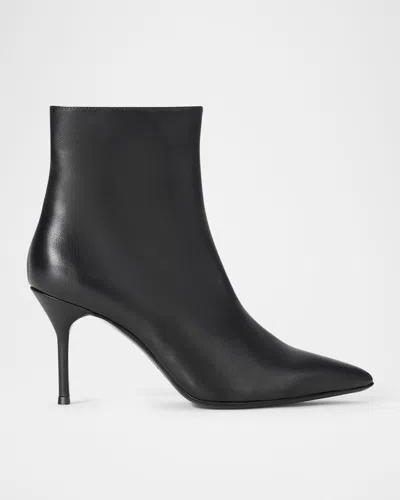 Staud Sebastian Leather Ankle Booties In Black