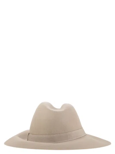 Fay Refined Wide-brimmed Wool Felt Hat In Brown
