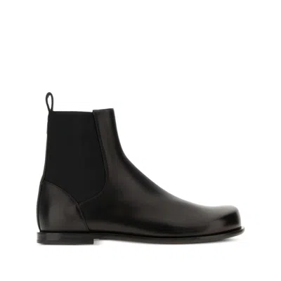 Fendi Ff Squared Chelsea Boots In Nappa Leather Shoes In Black