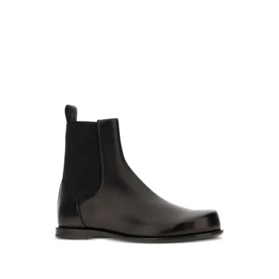 Fendi Ff Squared Chelsea Boots In Nappa Leather Shoes In Black