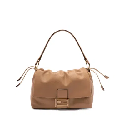 Fendi Large Shoulder Bag Adjustable Strap In Brown