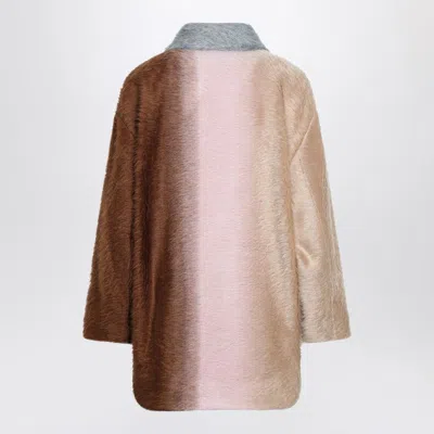 Fendi Wool Coat With Button Embellishments And Pockets In Brown