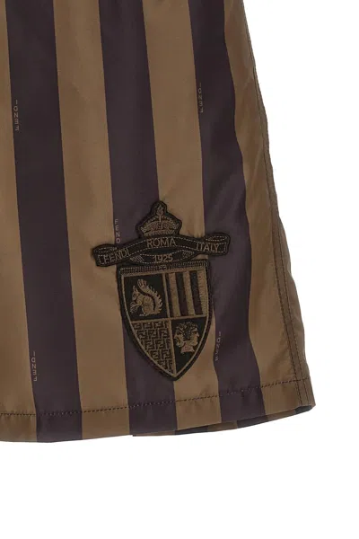 Fendi Printed Polyester Swimming Shorts In Multi