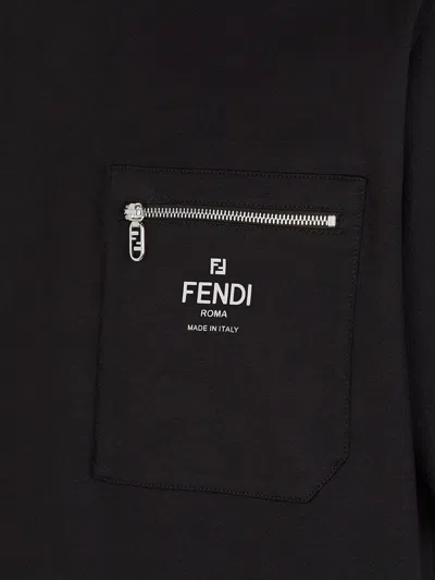 Fendi Black Cotton Jersey Oversized T-shirt