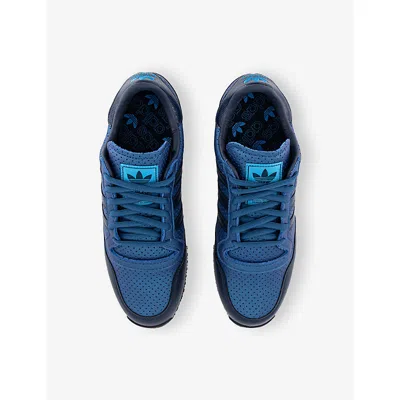 Adidas Originals Mens Night Indigo Galaxy Og Faux-leather Trainers In Blue