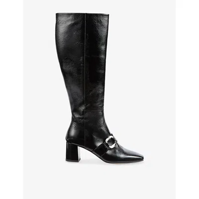 Lk Bennett Gigi Oloid Block Heel Knee High Boot In Black