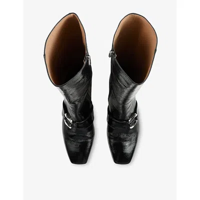 Lk Bennett Gigi Oloid Block Heel Knee High Boot In Black