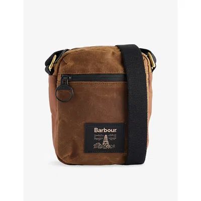 Barbour Mens Tan/black Field Waxed-cotton Cross-body Bag In Brown